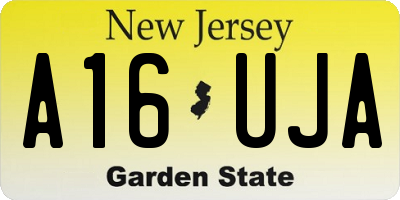 NJ license plate A16UJA