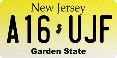 NJ license plate A16UJF