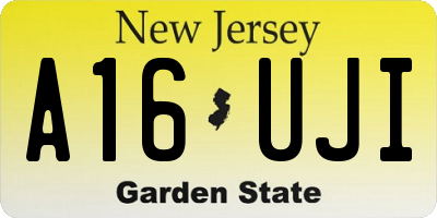 NJ license plate A16UJI
