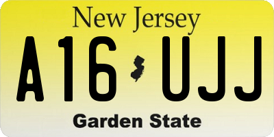 NJ license plate A16UJJ