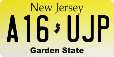 NJ license plate A16UJP