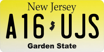 NJ license plate A16UJS