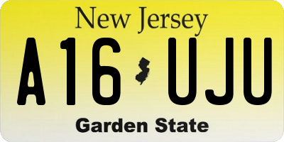 NJ license plate A16UJU