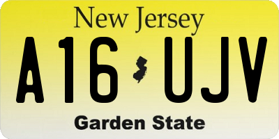 NJ license plate A16UJV