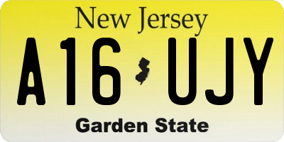 NJ license plate A16UJY