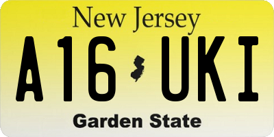 NJ license plate A16UKI