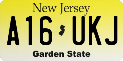 NJ license plate A16UKJ