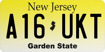 NJ license plate A16UKT