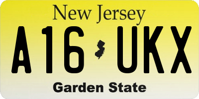 NJ license plate A16UKX