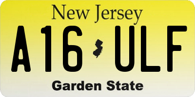 NJ license plate A16ULF