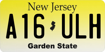 NJ license plate A16ULH