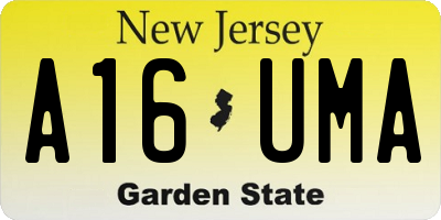 NJ license plate A16UMA
