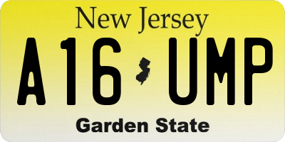 NJ license plate A16UMP