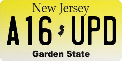 NJ license plate A16UPD