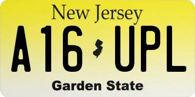 NJ license plate A16UPL