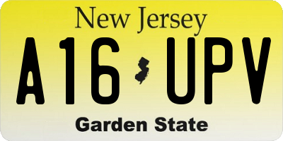 NJ license plate A16UPV