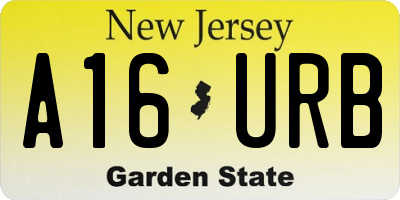 NJ license plate A16URB