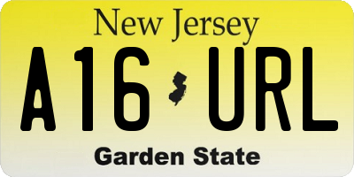 NJ license plate A16URL