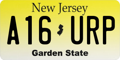 NJ license plate A16URP