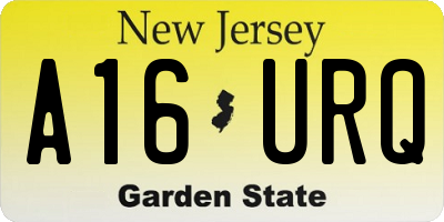 NJ license plate A16URQ