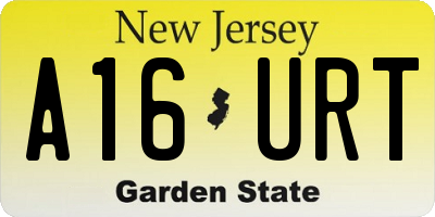 NJ license plate A16URT