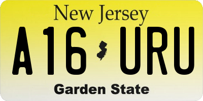 NJ license plate A16URU