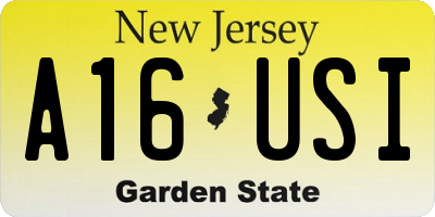 NJ license plate A16USI