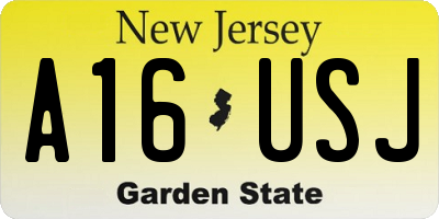 NJ license plate A16USJ