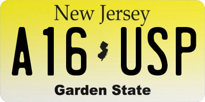 NJ license plate A16USP