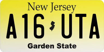 NJ license plate A16UTA