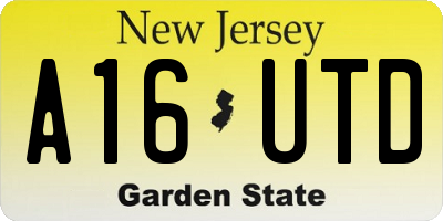 NJ license plate A16UTD
