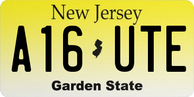 NJ license plate A16UTE