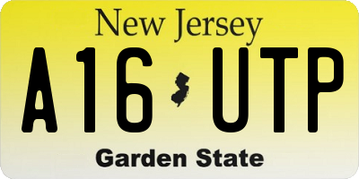 NJ license plate A16UTP
