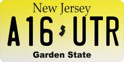 NJ license plate A16UTR