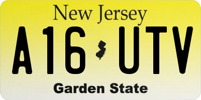 NJ license plate A16UTV