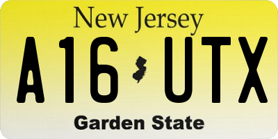 NJ license plate A16UTX