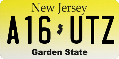 NJ license plate A16UTZ