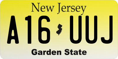 NJ license plate A16UUJ