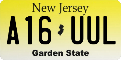 NJ license plate A16UUL