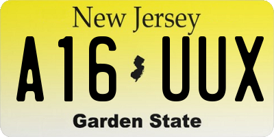 NJ license plate A16UUX