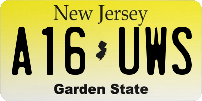 NJ license plate A16UWS