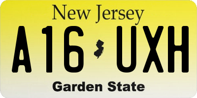 NJ license plate A16UXH