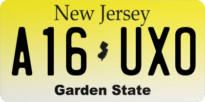 NJ license plate A16UXO