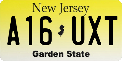 NJ license plate A16UXT