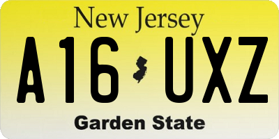 NJ license plate A16UXZ