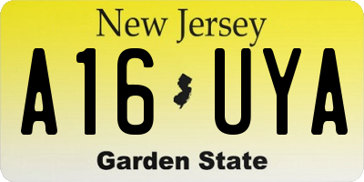 NJ license plate A16UYA