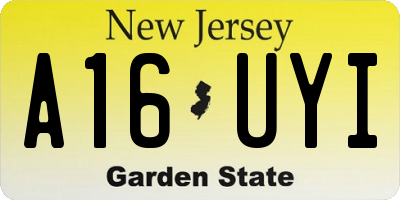 NJ license plate A16UYI