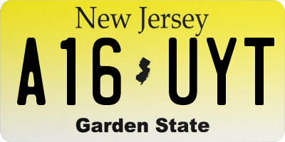 NJ license plate A16UYT