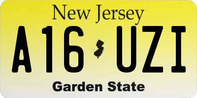 NJ license plate A16UZI