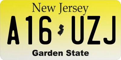 NJ license plate A16UZJ